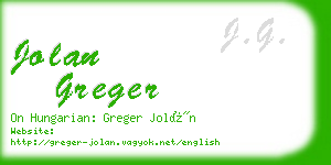 jolan greger business card